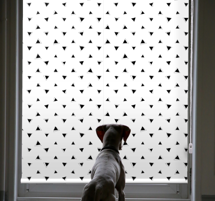 Black and white triangles textured roller blind - TenStickers