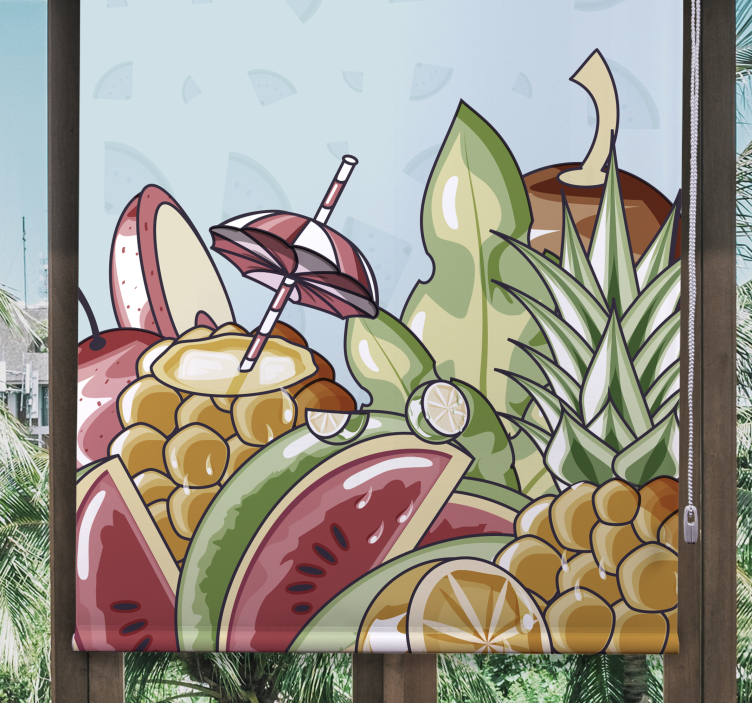 Tropical Fruit Delight roller blind fruits - TenStickers