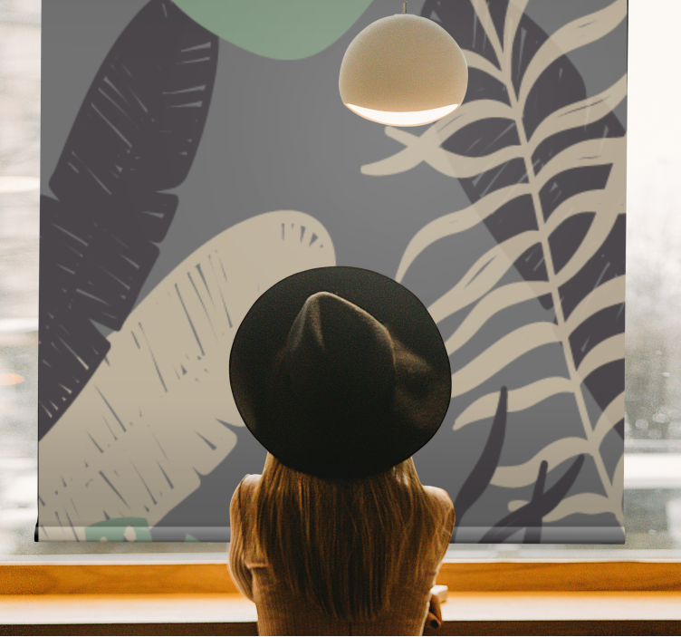 Tropical Greenery Pattern roller blind flowers - TenStickers