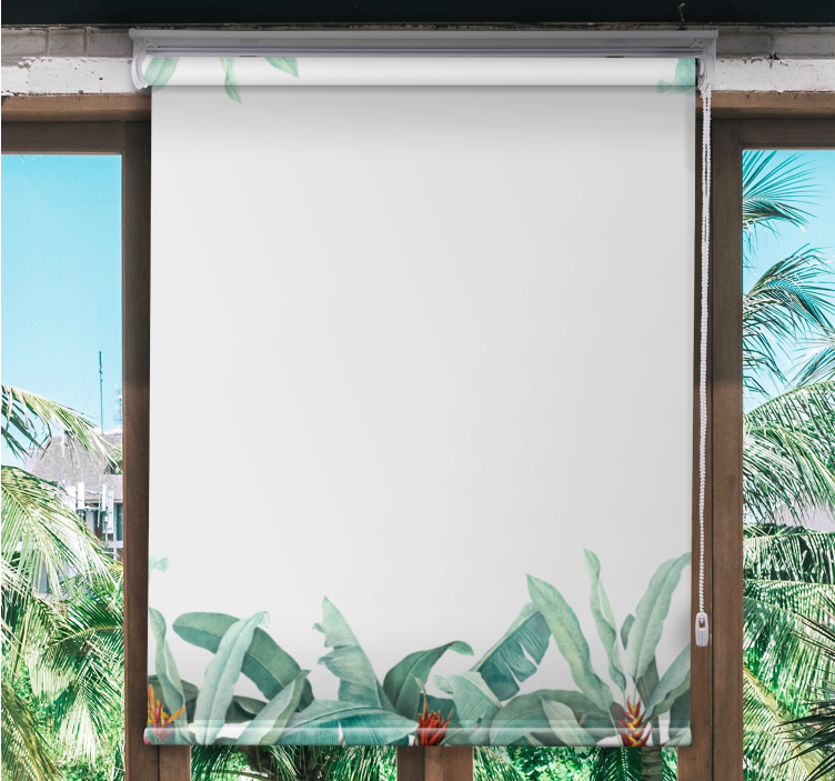 Tropical Leaf Border roller blind flowers - TenStickers