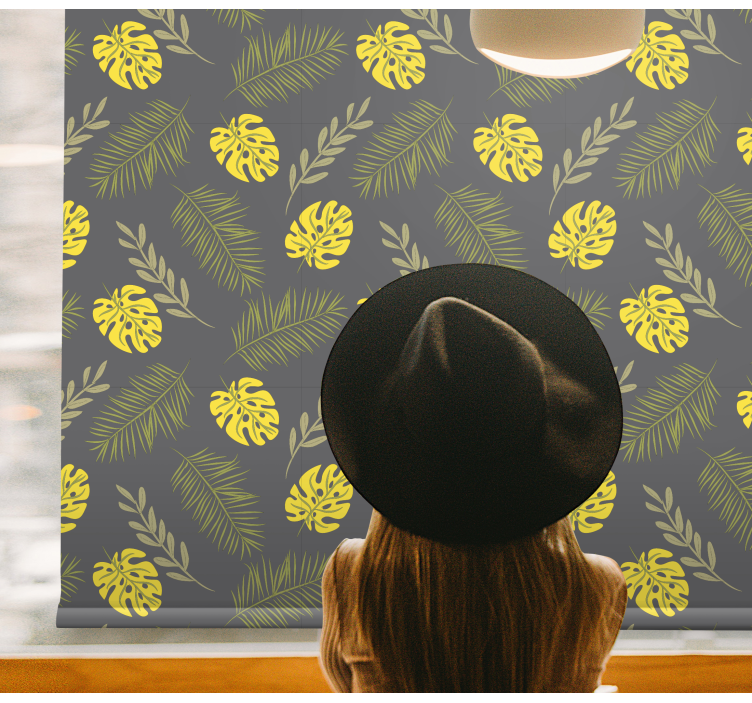 Tropical Leaf Pattern roller blind flowers - TenStickers
