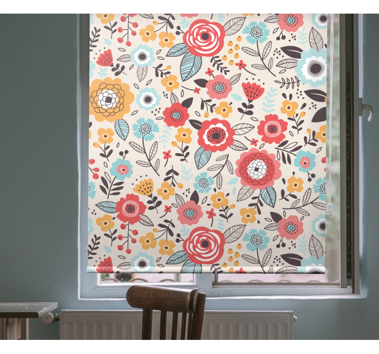 Vibrant Botanical Arrangement roller blind flowers - TenStickers