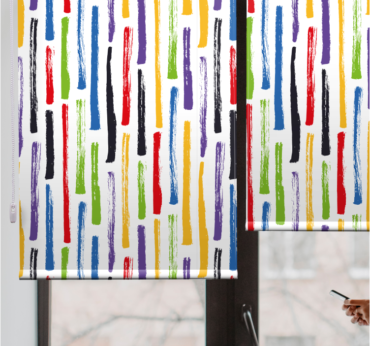 Colorful brush strokes roller blind - TenStickers