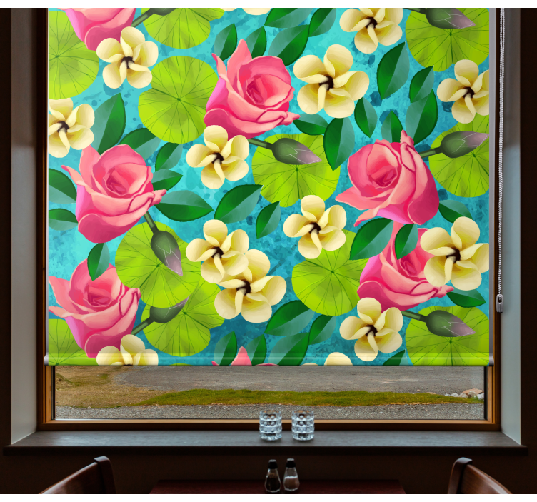 Vibrant blooms roller blind flowers - TenStickers