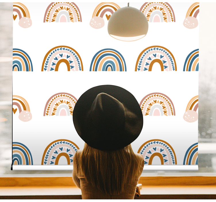 Nordic rainbow motifs kids roller blind - TenStickers