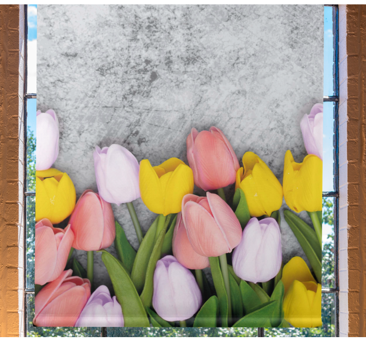 Vibrant Tulip Bloom roller blind flowers - TenStickers