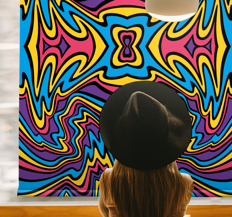 Vivid colors groovy lines Blind painting - TenStickers