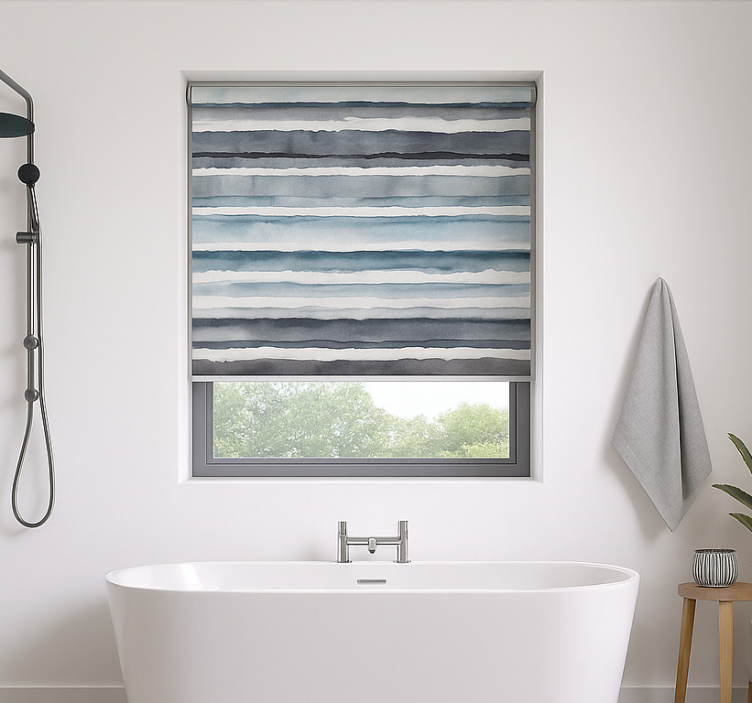 Watercolor horizon pattern bathroom roller blind - TenStickers