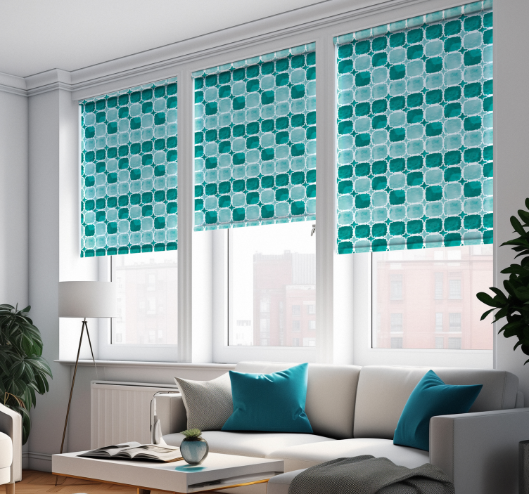 Watercolour Tiles Living Room Blind - TenStickers