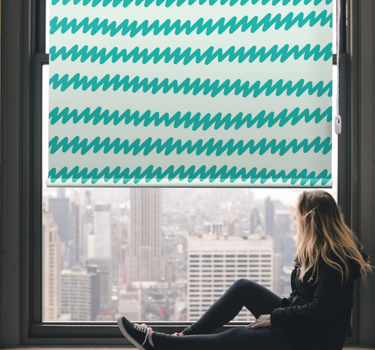 Wavy Lines Pattern textured roller blind - TenStickers