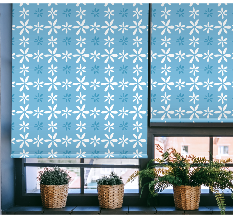 White daisy flowers Kitchen roller blind - TenStickers
