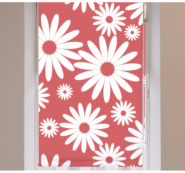 White Daisy Pattern roller blind flowers - TenStickers