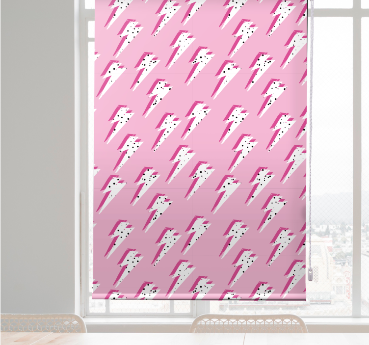 White rays on pink background teenage roller blind - TenStickers