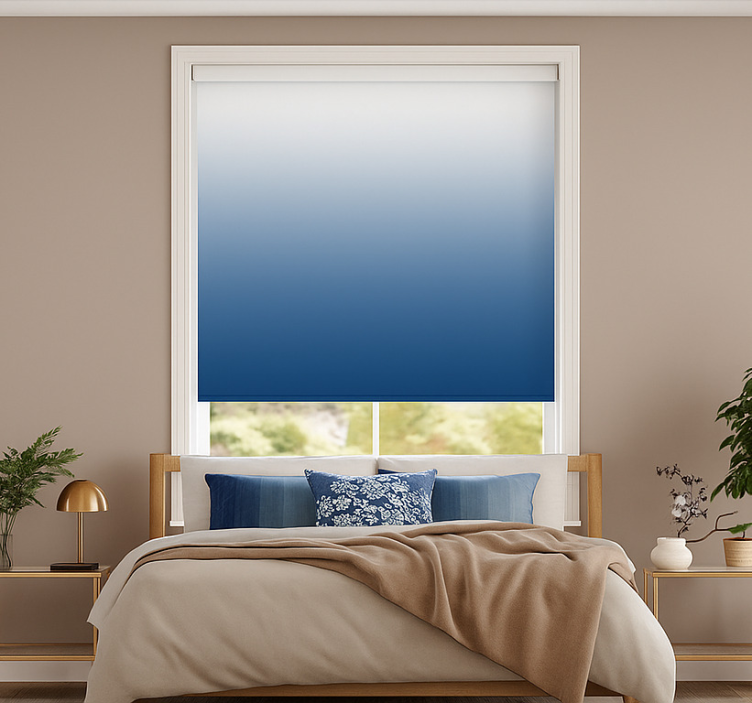 White to dark blue  teenage roller blind - TenStickers