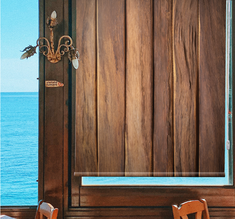 Wood Grain Panels textured roller blind - TenStickers