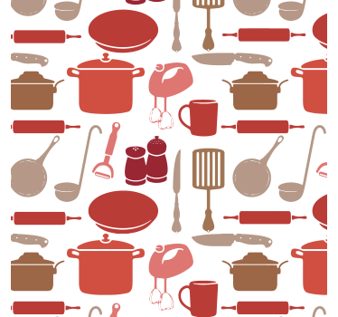 Culinary utensils kitchen roller blind - TenStickers