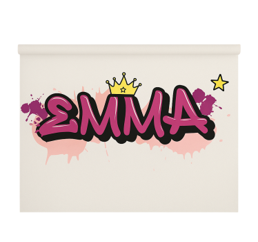 Pink custom graffiti kids roller blind - TenStickers