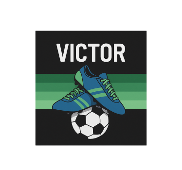 Football boots with name kids roller blind - TenStickers