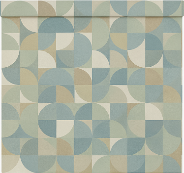 Green abstract forms modern roller blind - TenStickers