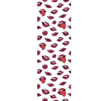 Modern roller blind abstract lips and tongue design - TenStickers