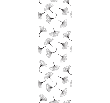 Modern roller blind ginkgo leaves black pattern - TenStickers