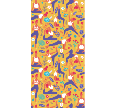 Modern roller blind hand-drawn yoga design - TenStickers