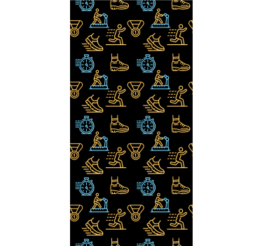 Modern roller blind with neon vector icons on black - TenStickers
