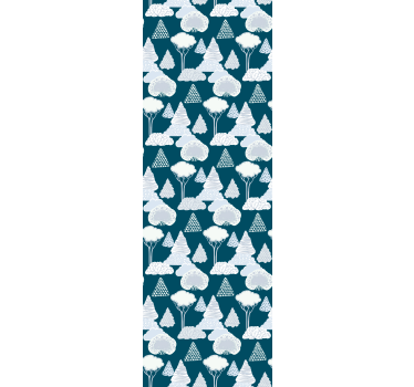 Modern roller blind japandi navy blue trees - TenStickers