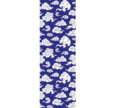 Modern roller blind with white clouds on blue background - TenStickers