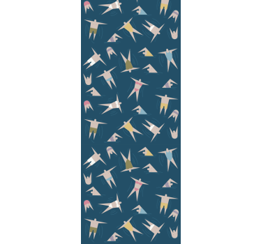 Modern roller blind with swimming figures pattern - TenStickers