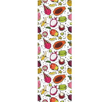 Modern roller blind sketch of colorful exotic fruits - TenStickers