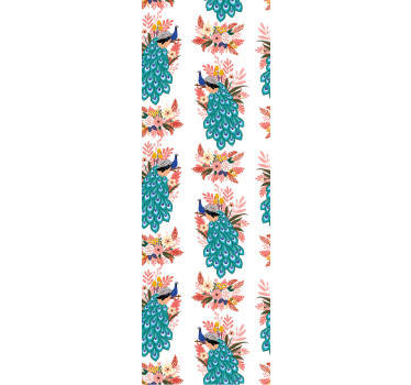 Modern roller blind beautiful blue peacock - TenStickers