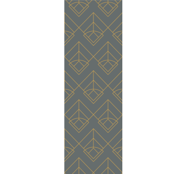 Modern roller blind with diagonal gold lines on grey - TenStickers