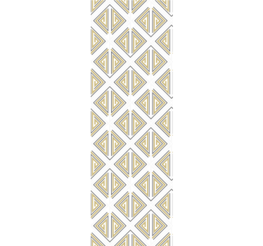 Modern roller blind with grey patterns and gold lines - TenStickers