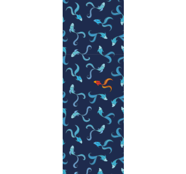 Modern roller blind unique orange fish design - TenStickers