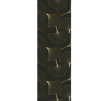 Modern roller blind ginkgo leaves charcoal gold - TenStickers