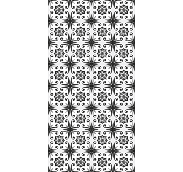 Black roller blind vintage black tile design - TenStickers