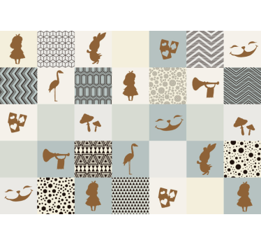 Kitchen roller blind alice in wonderland design - TenStickers