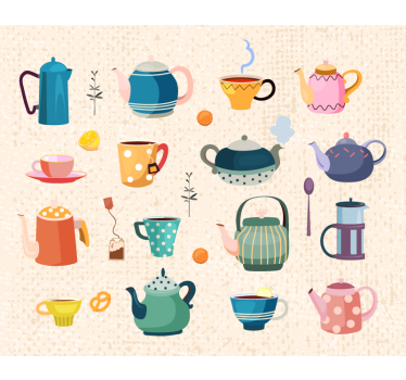 Kitchen roller blind vintage tea - TenStickers