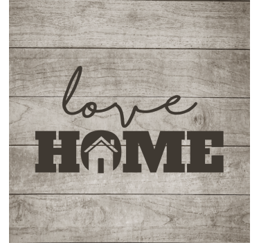 Living room roller blind love home on gray wood 2 - TenStickers