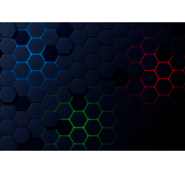 Black roller blind with dark hexagonal 3d effect - TenStickers