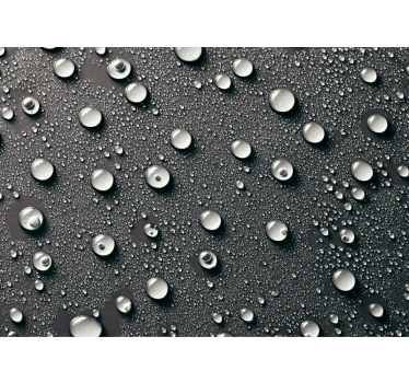 Black roller blind gray bathroom wall mural with bubbles - TenStickers