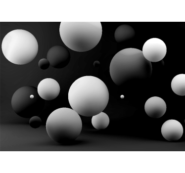 Black roller blind with white spheres on black - TenStickers