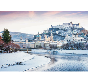 Living room roller blind salzburg winter - TenStickers