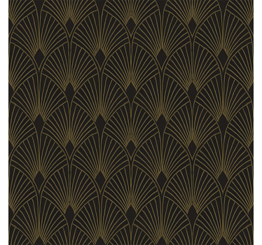 Modern roller blind gilded deco fan - TenStickers