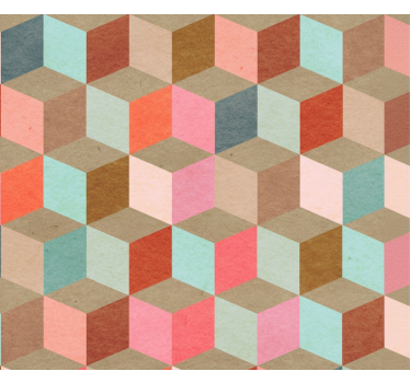 Modern roller blind in pastel geometric kraft pattern - TenStickers