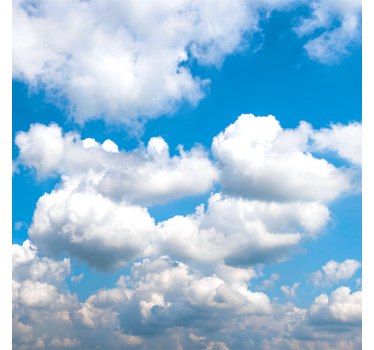 Beautiful blue sky with clouds living room roller blind - TenStickers