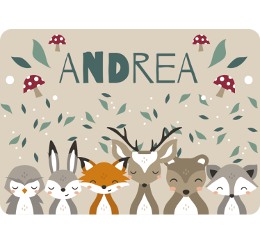 Beige roller blind personalized animal designs for kids - TenStickers