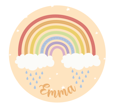 Beige roller blind watercolor rainbow personalized - TenStickers