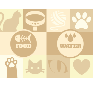 Beige roller blind for cats' food and water - TenStickers